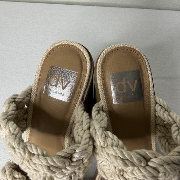 DV Dolce Vita Cream Roulette Braided Heeled Sandals Womens 7 - Picture 4 of 10